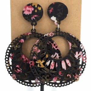 Light Weight Wooden Hollow Circle Design stud Earrings